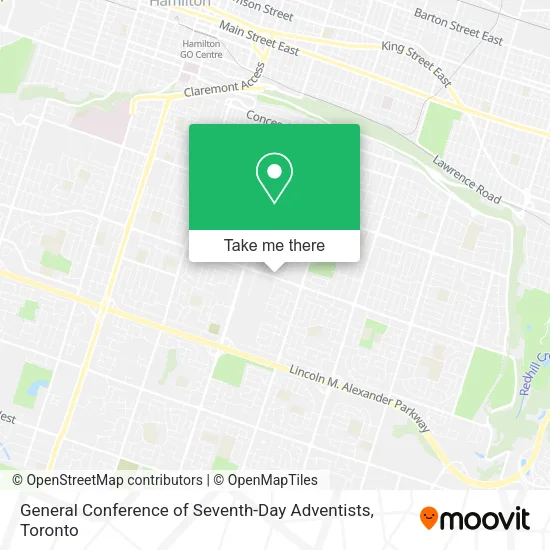 General Conference of Seventh-Day Adventists map
