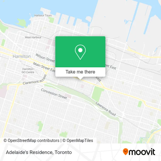 Adelaide's Residence map