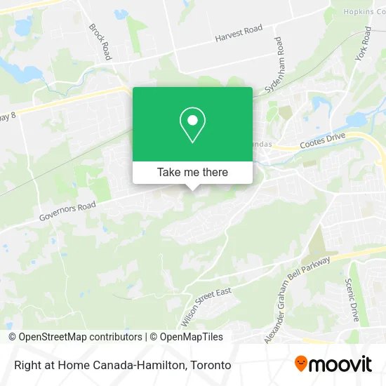 Right at Home Canada-Hamilton map