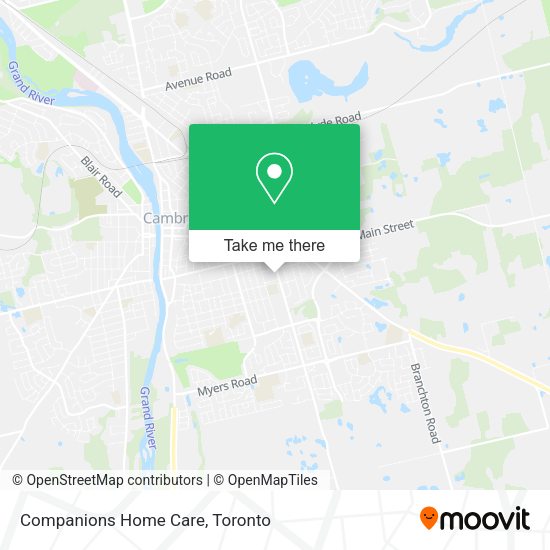 Companions Home Care map