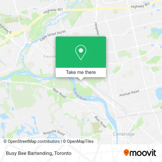 Busy Bee Bartending map