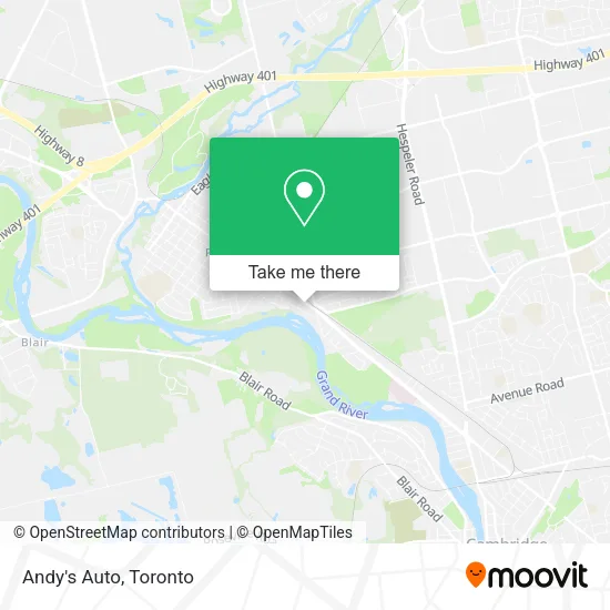 Andy's Auto map