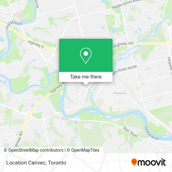 Location Canvec map