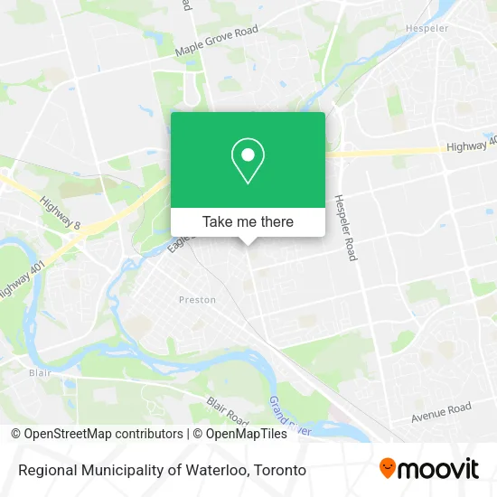 Regional Municipality of Waterloo map