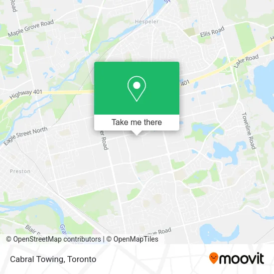 Cabral Towing map