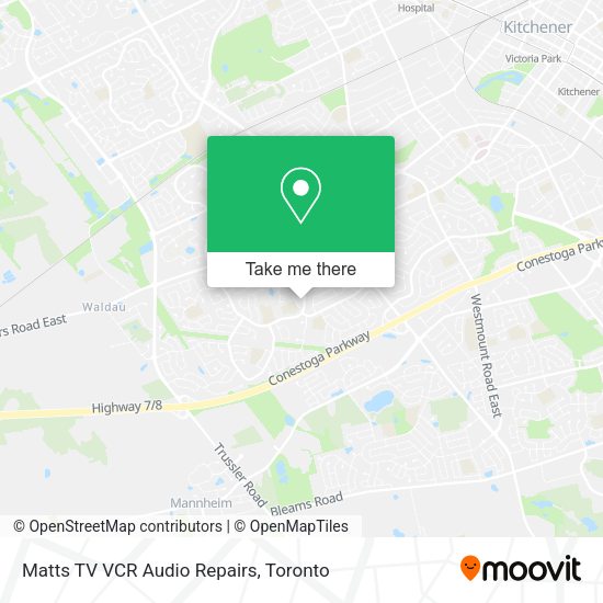 Matts TV VCR Audio Repairs map
