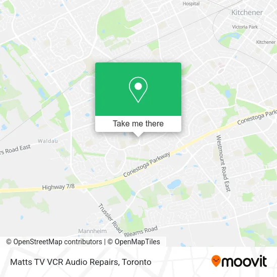 Matts TV VCR Audio Repairs map