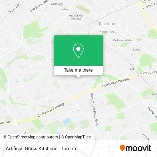 Artificial Grass Kitchener map