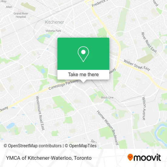 YMCA of Kitchener-Waterloo map