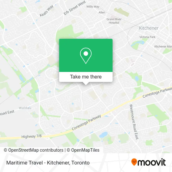 Maritime Travel - Kitchener map