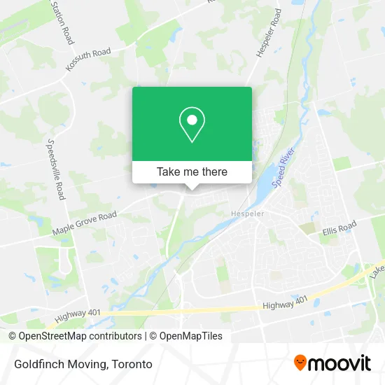 Goldfinch Moving map