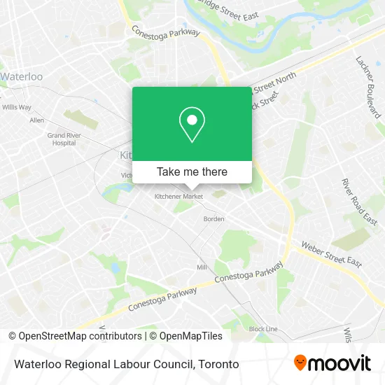 Waterloo Regional Labour Council map