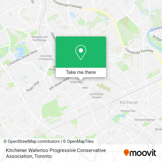 Kitchener Waterloo Progressive Conservative Association map