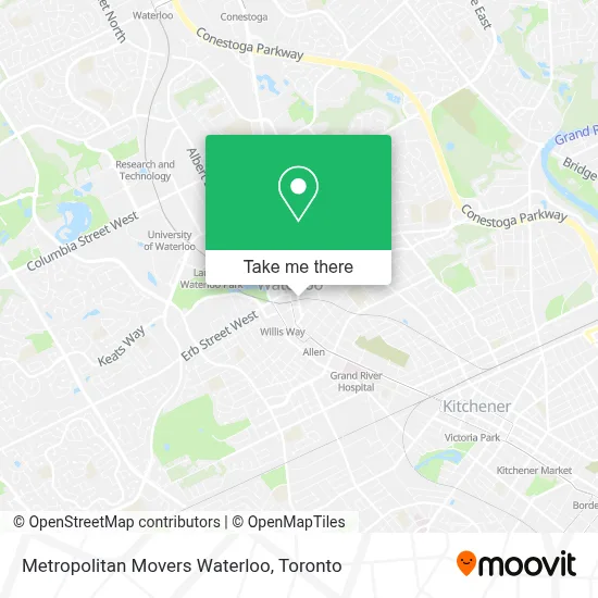 Metropolitan Movers Waterloo map
