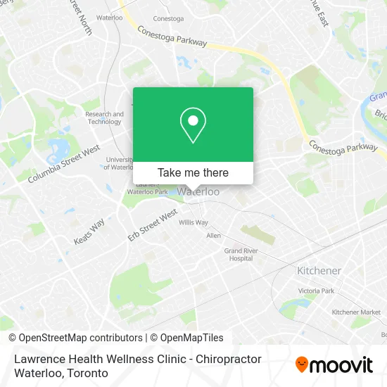 Lawrence Health Wellness Clinic - Chiropractor Waterloo map