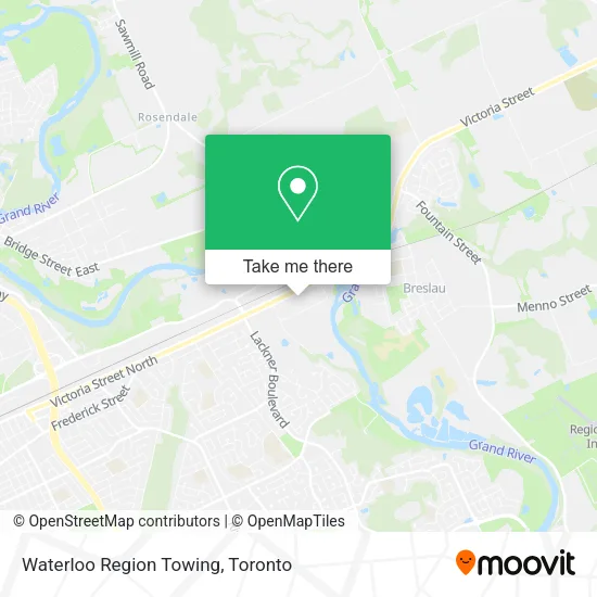 Waterloo Region Towing map