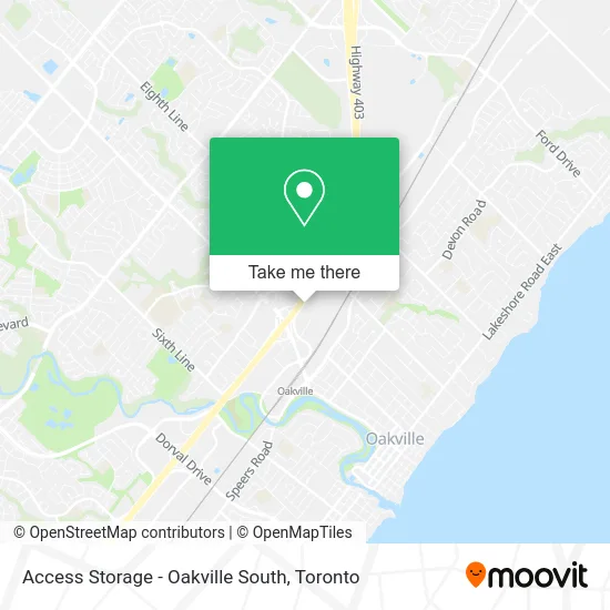Access Storage - Oakville South map
