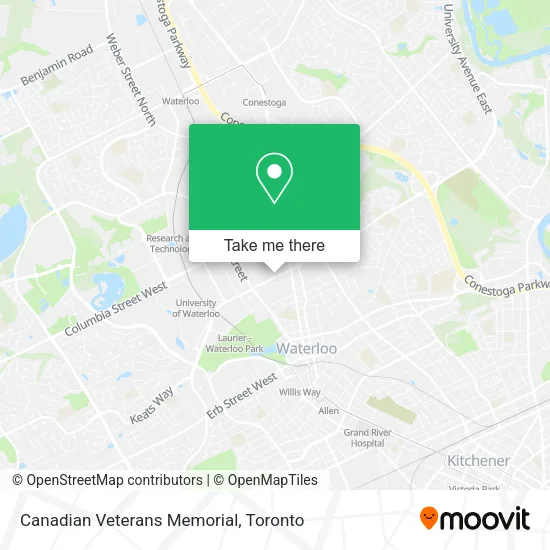 Canadian Veterans Memorial map