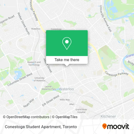 Conestoga Student Apartment map