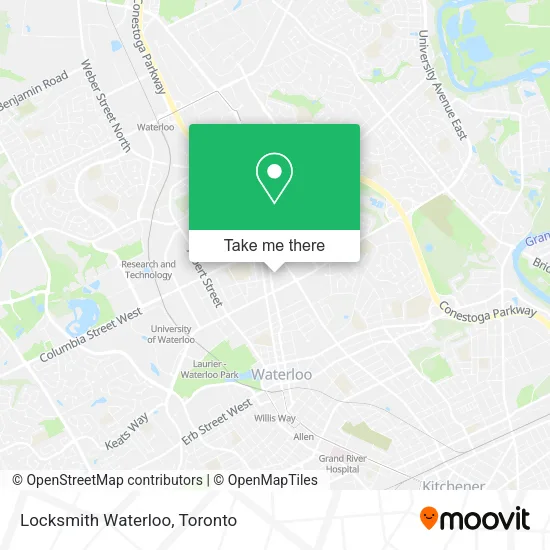 Locksmith Waterloo map