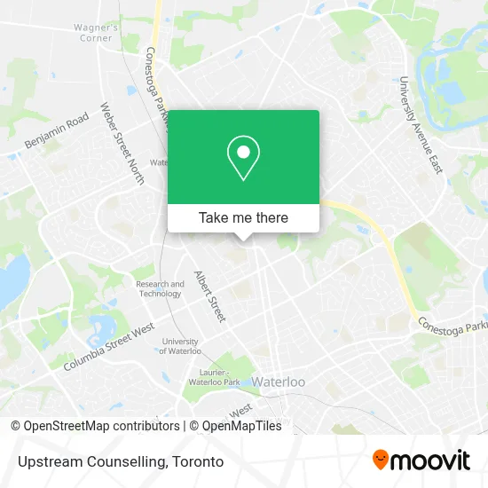 Upstream Counselling map