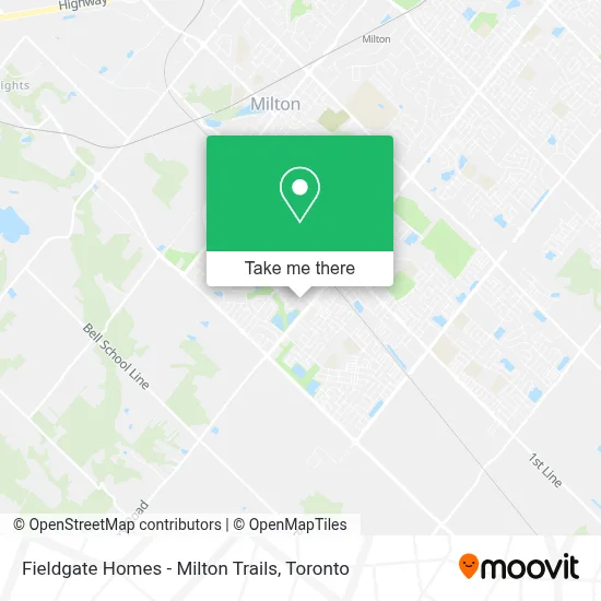 Fieldgate Homes - Milton Trails map