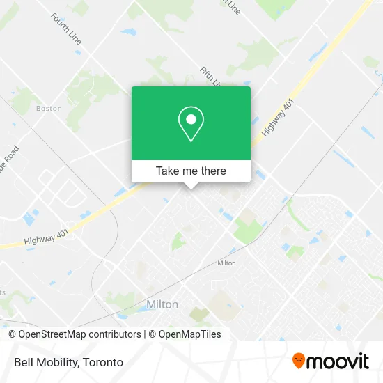 Bell Mobility map