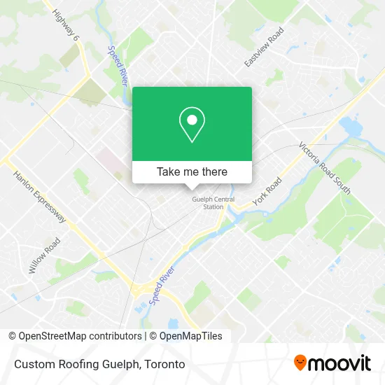 Custom Roofing Guelph map