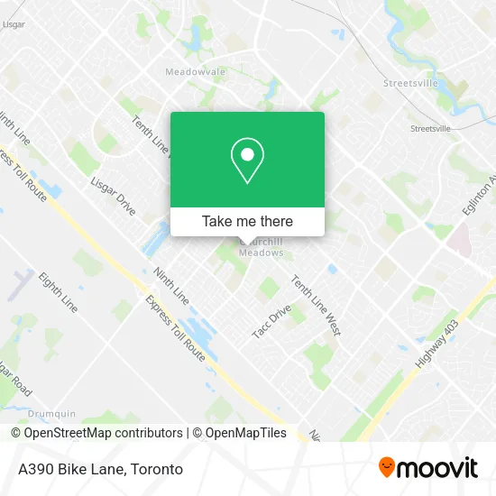 A390 Bike Lane map
