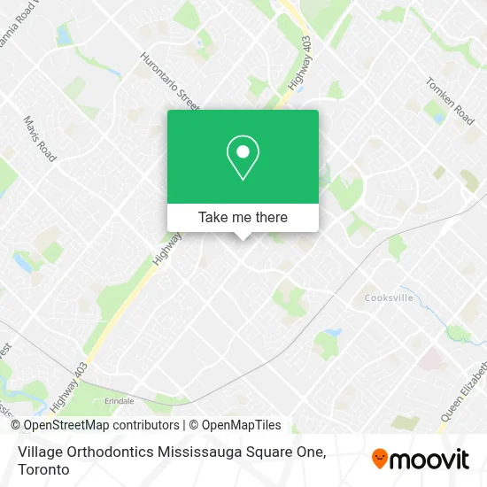 Village Orthodontics Mississauga Square One map