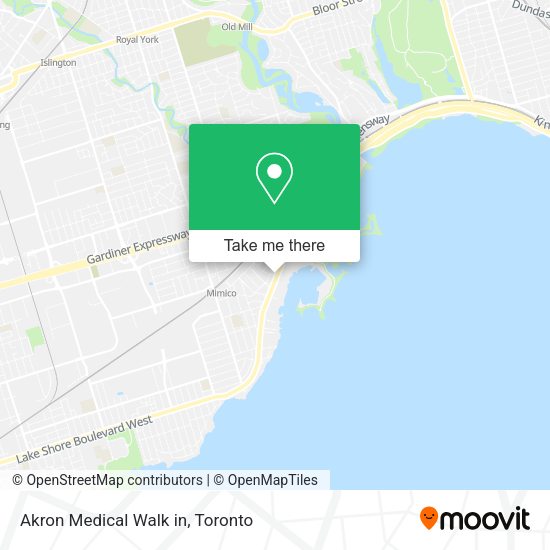 Akron Medical Walk in map