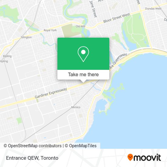Entrance QEW map