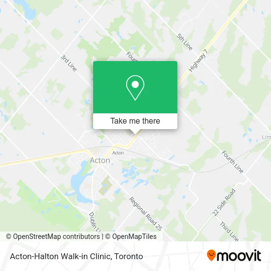 Acton-Halton Walk-in Clinic map