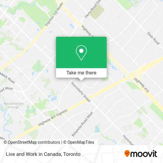 Live and Work in Canada map