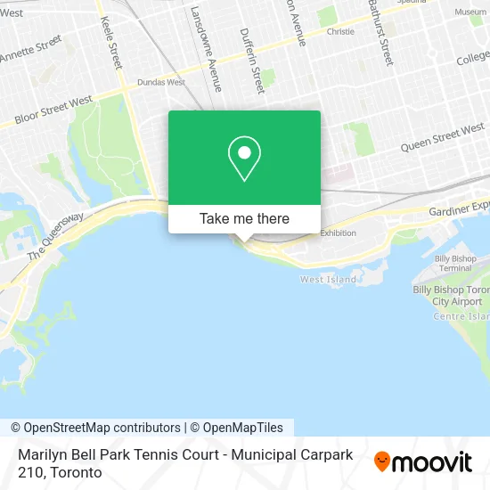 Marilyn Bell Park Tennis Court - Municipal Carpark 210 map
