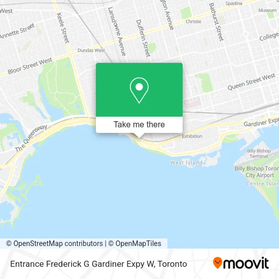 Entrance Frederick G Gardiner Expy W map