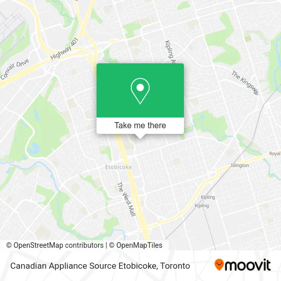 Canadian Appliance Source Etobicoke map