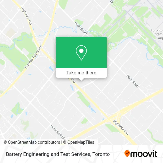Battery Engineering and Test Services map
