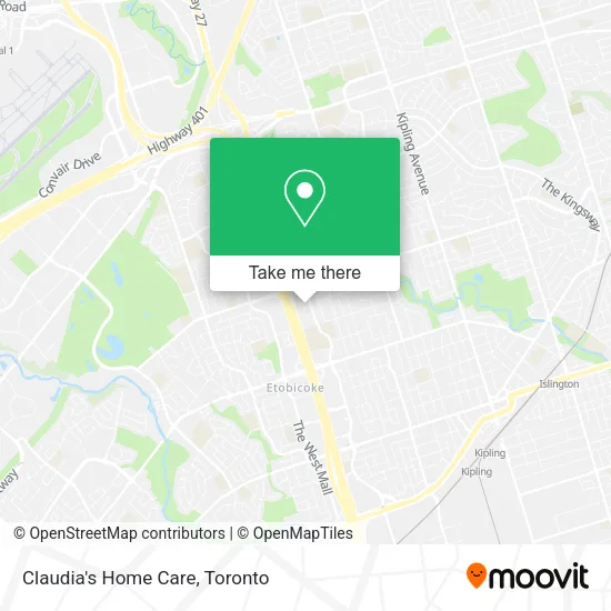 Claudia's Home Care map