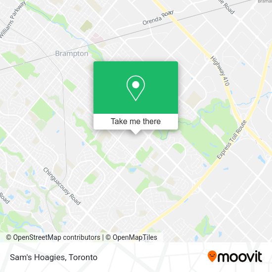 Sam's Hoagies map