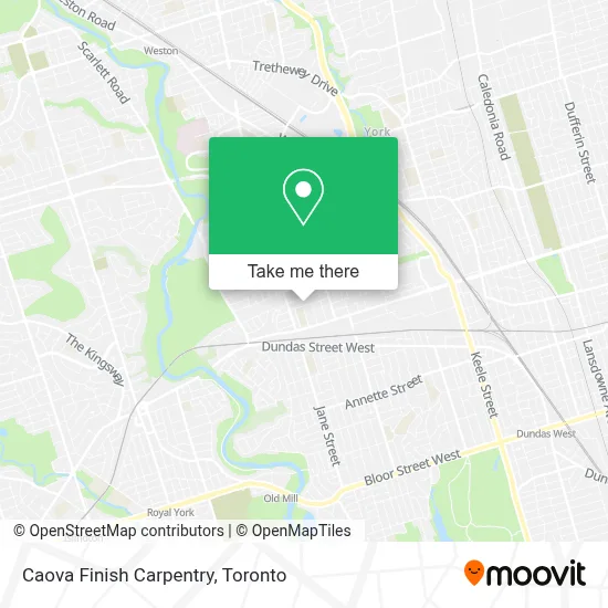 Caova Finish Carpentry map