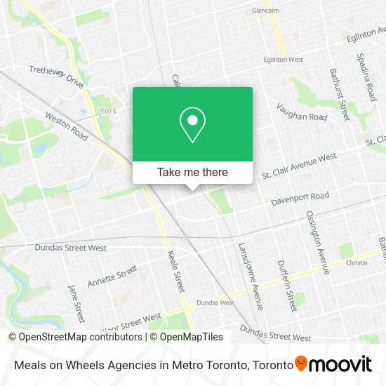 Meals on Wheels Agencies in Metro Toronto map