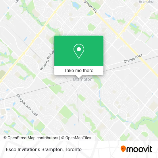 Esco Invitations Brampton map