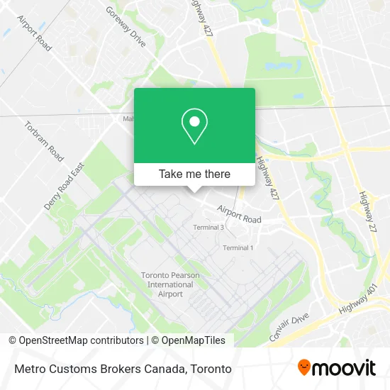 Metro Customs Brokers Canada map