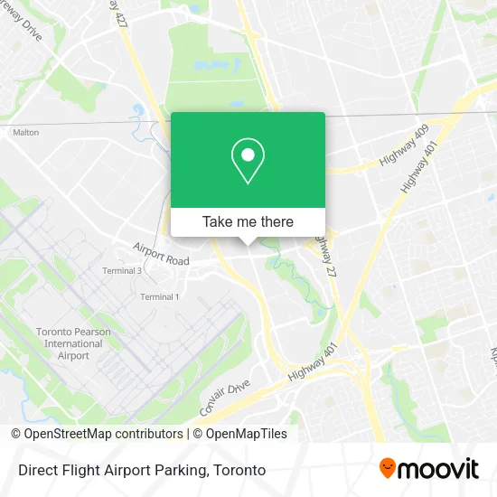 Direct Flight Airport Parking map