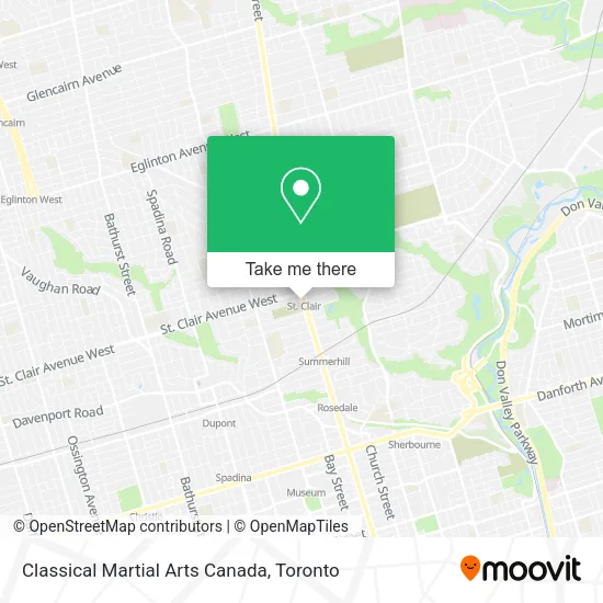 Classical Martial Arts Canada map