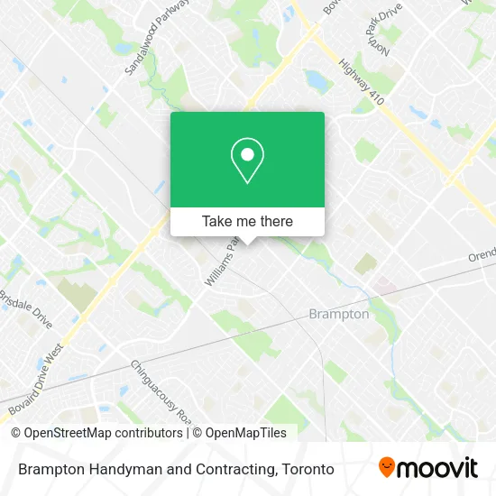 Brampton Handyman and Contracting map