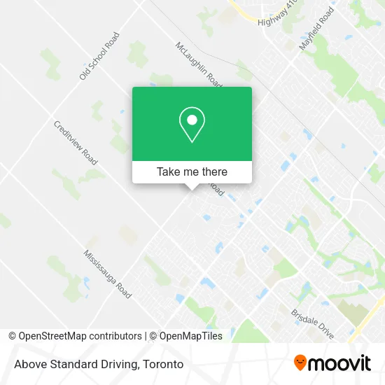 Above Standard Driving map