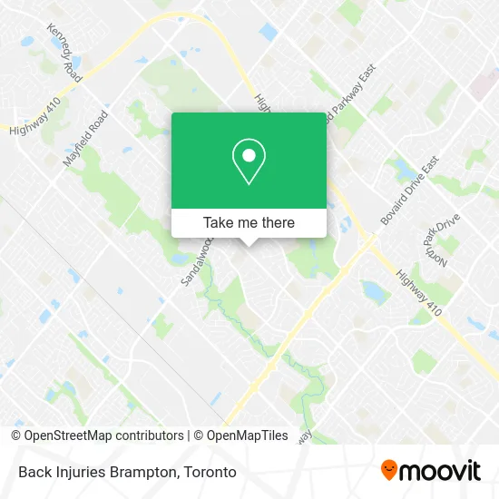 Back Injuries Brampton map