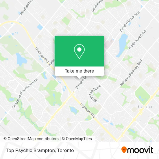 Top Psychic Brampton map